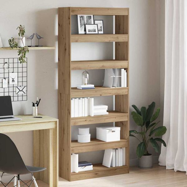 vidaXL Book Cabinet Artisan Oak 80 x 30 x 198 cm Engineered Wood