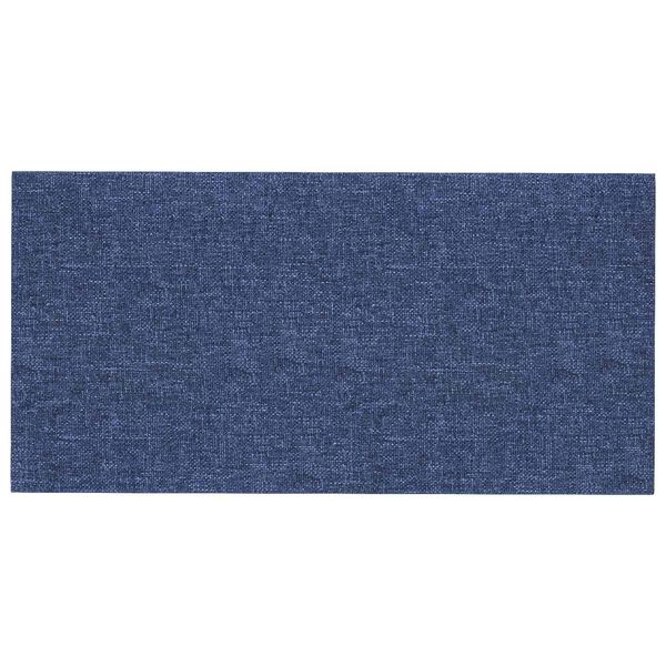 vidaXL Wall Headboard 12 pcs Blue 30 x 15 cm Fabric