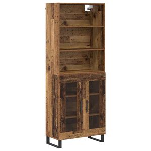 vidaXL Highboard 2 pcs Old Wood Engineered Wood