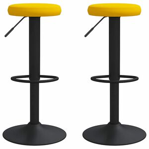vidaXL Bar Stools 2 pcs Mustard Yellow Velvet