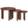 vidaXL Nesting Coffee Tables 3 pcs Dark Brown Solid Mango Wood
