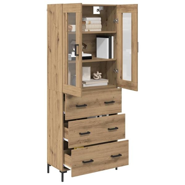 vidaXL Highboard with Drawer 2 pcs Artisan Oak Engineered Wood