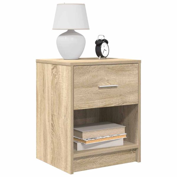vidaXL Bedside Cabinets 2 pcs with Drawer Sonoma Oak 40x34x50 cm