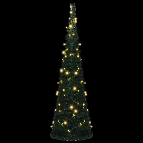 vidaXL Christmas Tree with LED String Lights Green 150 x 150 cm PVC