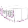 vidaXL Partytent with Wall Red 600 x 300 x 255 cm PE and Steel