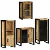 vidaXL Bathroom Furniture Set with Shelf 4 pcs Brown Soild Mango Wood