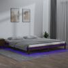 vidaXL LED Bed Frame without Mattress Honey Brown 140x200 cm Solid Wood