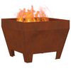 vidaXL Fire Pit Brown 50 x 50 x 38 cm Weathering Steel