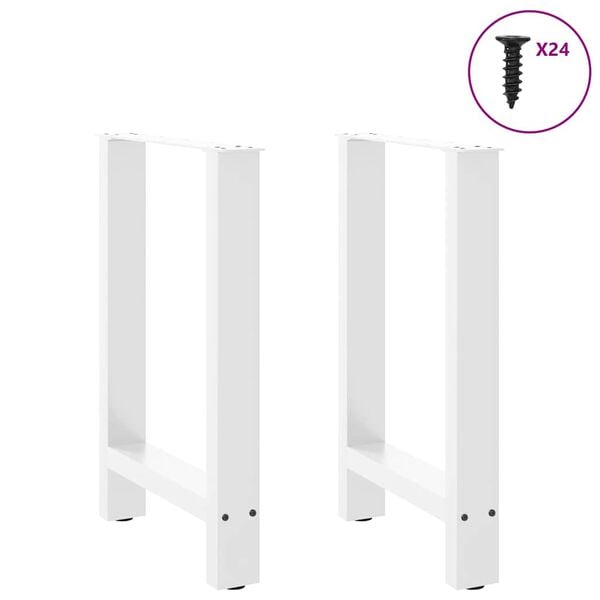 vidaXL Dining Table Legs White 2 pcs 60x(72-73) cm Steel