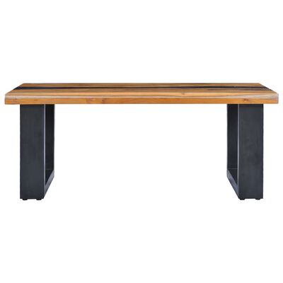 vidaXL Coffee Table 100x50x40 cm Solid Teak Wood and Polyresin