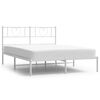 vidaXL Metal Bed Frame without Mattress with Headboard White 160x200cm