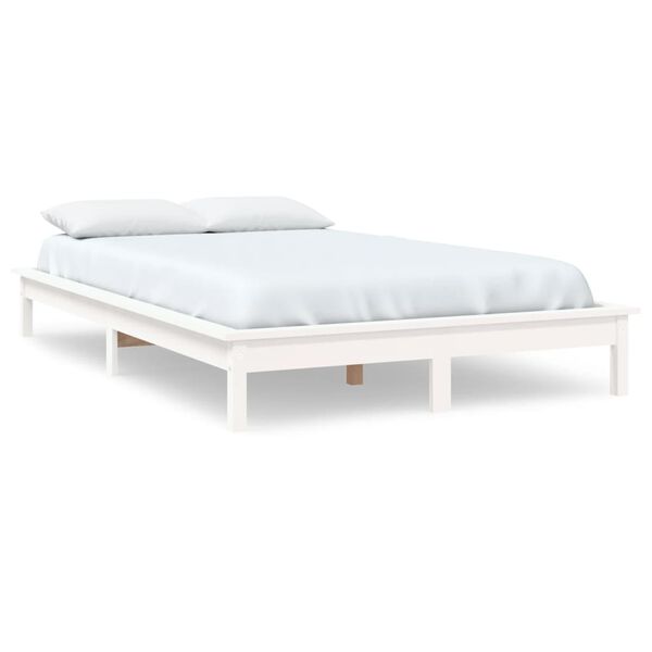 vidaXL Bed Frame without Mattress White 140x200 cm Solid Wood