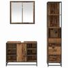 vidaXL Bathroom Furniture Set with Door 3 pcs Old Wood Engineered Wood