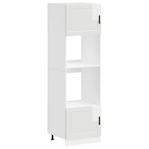 vidaXL Oven Cabinets 2 pcs Porto Gloss White Engineered Wood