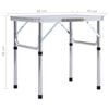 vidaXL Folding Camping Table White Aluminium 60x45 cm