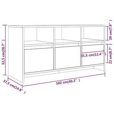 vidaXL TV Cabinet Grey Sonoma 102x37.5x52.5 cm Engineered Wood