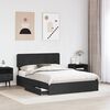 vidaXL Storage Bed with Headboard Black 140 x 190 cm Engineered Wood