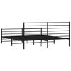 vidaXL Metal Bed Frame without Mattress with Footboard Black 200x200cm