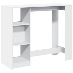 vidaXL Bar Table | White | Engineered Wood | Large | Bar Table | Rectangular