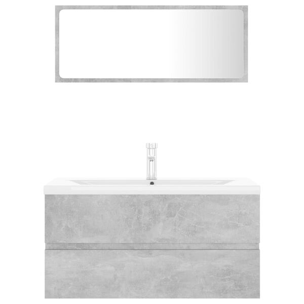 vidaXL Bathroom Furniture Set Concrete Grey Engineered Wood