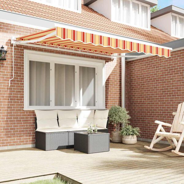 vidaXL Retractable Awning Multicolour 350 x 200 cm Polyester and Metal
