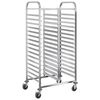 vidaXL Tray Trolley with 32 GN Containers 75x55x162.5 cm Stainless Steel