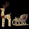 vidaXL Christmas Decoration Reindeer and Sleigh 100 LEDs Cold White