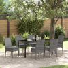 vidaXL Garden Dining Set 7 pcs Grey Powder-Coated Steel