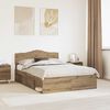 vidaXL Bed Frame Artisian Oak 140 x 190 cm Solid Pine Wood