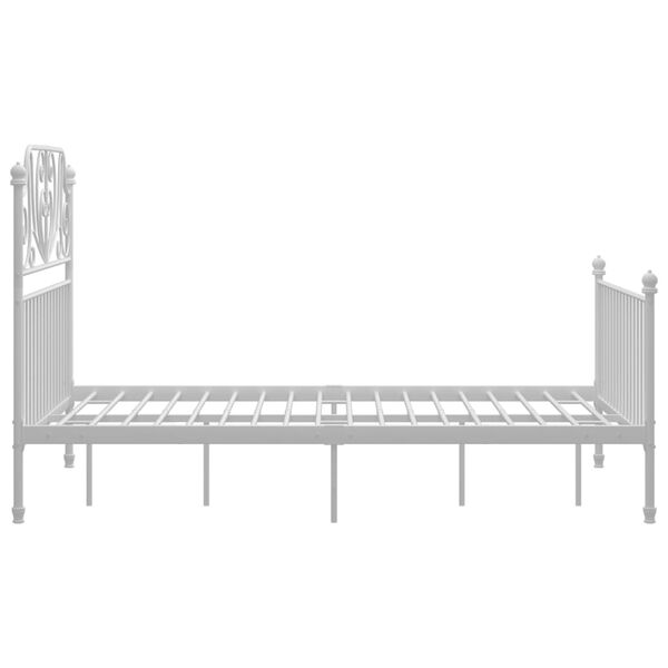 vidaXL Bed Frame without Mattress White Metal 120x200 cm