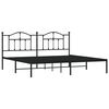 vidaXL Metal Bed Frame without Mattress with Headboard Black 200x200cm