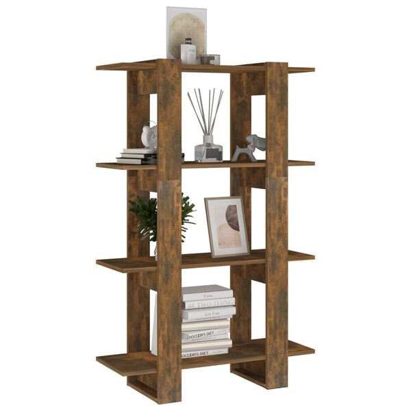 vidaXL Book Cabinet/Room Divider Smoked Oak 80x30x123.5 cm