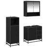 vidaXL Bathroom Furniture Set 3 pcs Black Oak Engineered Wood