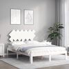 vidaXL Bed Frame without Mattress White Small Double Solid Wood Pine