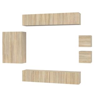 vidaXL 8 Piece TV Cabinet Set Sonoma Oak Engineered Wood