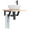 vidaXL Basin Shelf Wall Mounted Steel and Solid Wood Oak