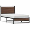 vidaXL Metal Bed Frame without Mattress Brown Oak 90x200 cm