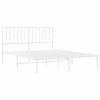 vidaXL Metal Bed Frame without Mattress with Headboard White 135x190cm