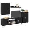 vidaXL TV Cabinet Set Wall-mounted 4 pcs Black Oak Engineered wood