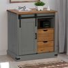 vidaXL Sideboard HALDEN with Sliding Door Grey 80x40x80 cm Solid Wood