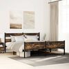 vidaXL Metal Bed Frame without Mattress Smoked Oak 193x203 cm