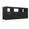 vidaXL TV Cabinet High Gloss Black 120x30x50 cm Engineered Wood
