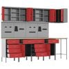 vidaXL Work Cabinet Set with Drawer with Shelf 12 pcs Red and Grey
