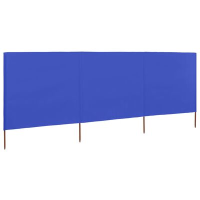 vidaXL 3-panel Wind Screen Fabric 400x160 cm Azure Blue