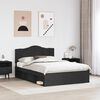 vidaXL Bed Frame with Headboard Black 150 x 200 cm Solid Pine Wood