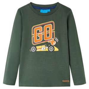 vidaXL Kids' T-shirt with Long Sleeves Dark Green 92
