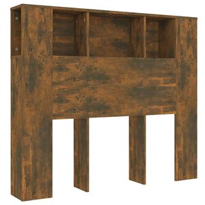 vidaXL Headboard Cabinet Smoked Oak 120x18,5x102,5 cm