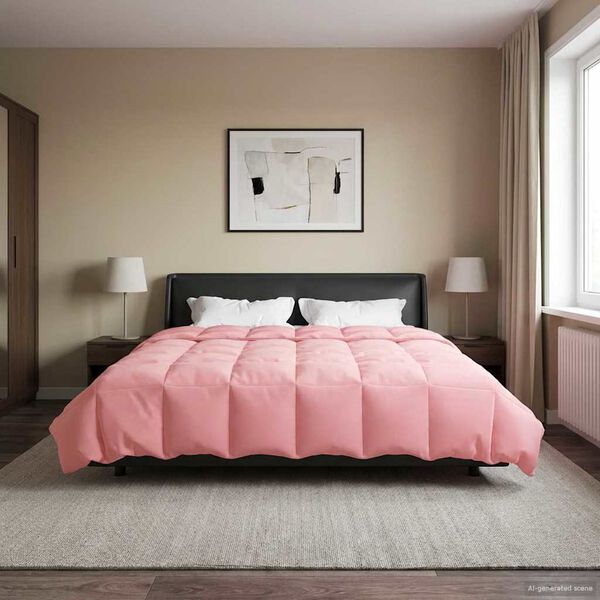 vidaXL Full Year Duvet Quilted Pink 220 x 260 cm Microfiber