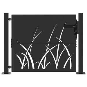 vidaXL Garden Gate with Lock Black 100 x 100 cm Powder-coated steel