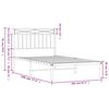 vidaXL Metal Bed Frame without Mattress with Headboard White 100x190cm
